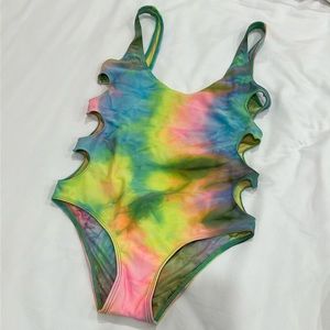 Tie-Dye Lolli heart Cut-out Swimsuit size S